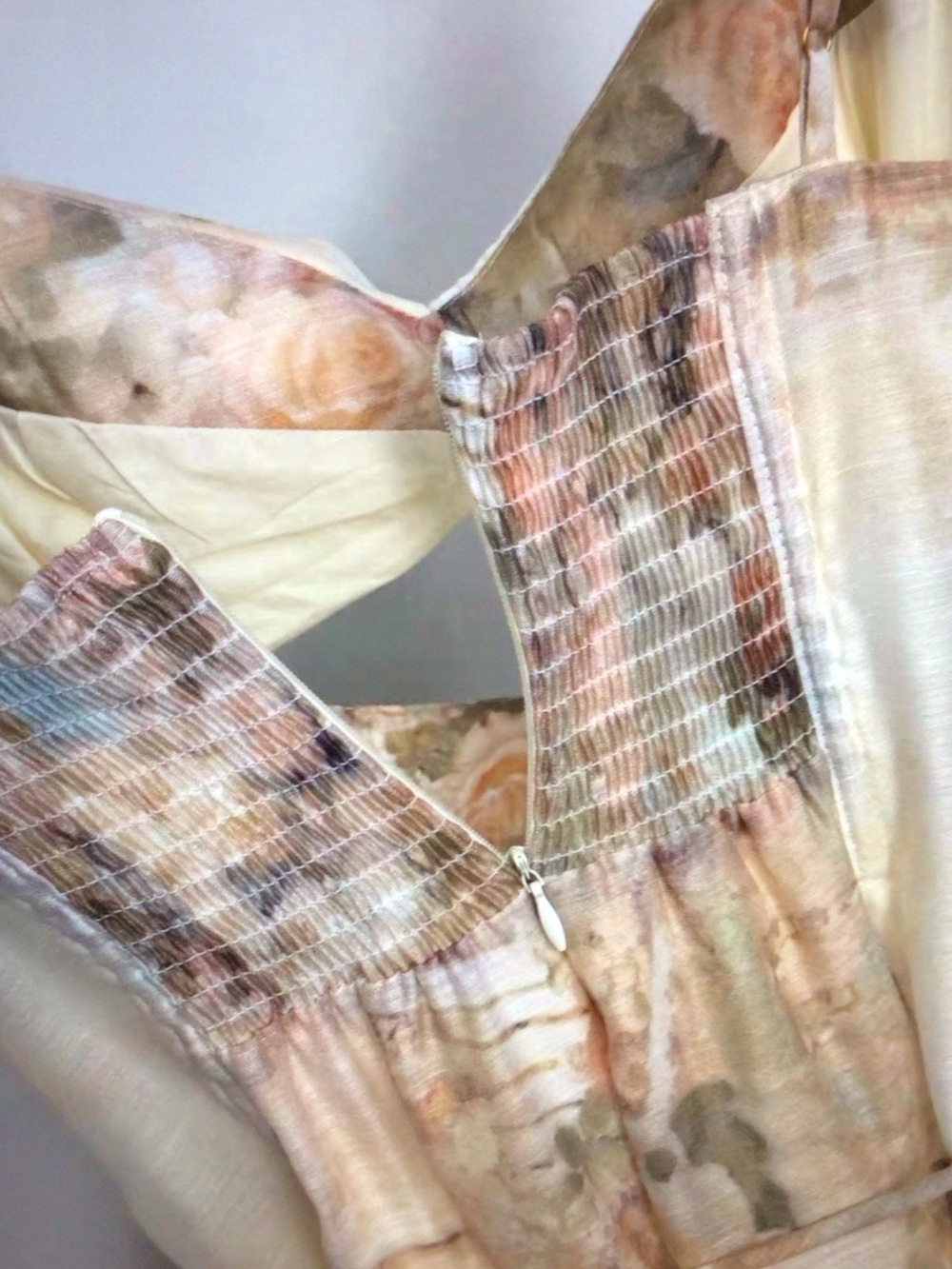 Zimmermann Cream and Blush Floral Cutout Mini Dress - Picture 9 of 10